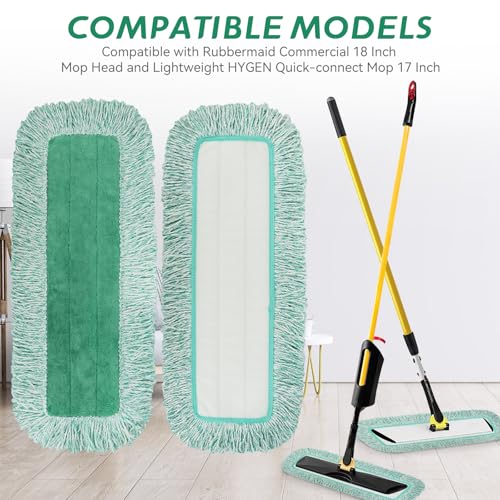 Dust Mop Pads for Rubbermaid Commercial Microfiber Dust Mop - 18 inch Mop Head Replacement with Fringe - Reusable Wet & Dry Cleaning Flat Mop System 18" 17" Refill for Multi-Surface Floor - 8 Pack - color: 8 Pack