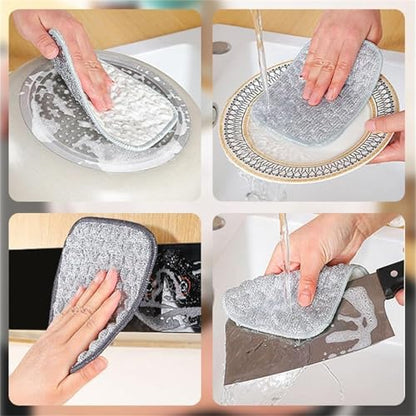 5PCS Multipurpose Wire Dishwashing Rags for Wet and Dry, Reusable Wire Miracle Cleaning Cloths, Non Scratch Wire Dishcloth for Kitchen, Sinks, Pots, Pans