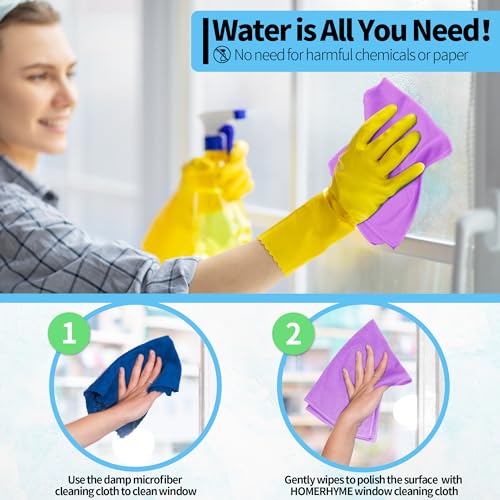 Microfiber Cleaning Cloth - 10 Pack Glasses Cleaning Cloth, 16" x 14" Window Cleaning Rags, Streak Free Lint Free Polishing Cloths Wipes for Eye Glass, Stainless Steel, Windshield, Purple - color: Purple, size: 16" x 14"