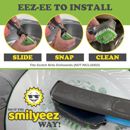 Smilyeez Replacement for Scotch Brite, 4-Pack, Makes Your Dishwand Like New, Dishwand Brush Refills, Easy to Install - style: 1 Pack