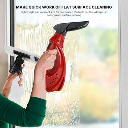 Window Vacuum Squeegee Cordless, Window Vac with Detachable 200ml Water Tank and Strong Suction, Electric Window Cleaning Tool for Window, Mirror, Countertop, Tile