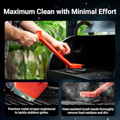 ThermoMaven BQ03 Grill Brush Replaceable Cleaning Head, Safe Bristle-Free BBQ Cleaning Tool, Barbecue Grill Cleaner, 6 Pcs Refill, Only for BQ03 - size: Black 6pcs-Large