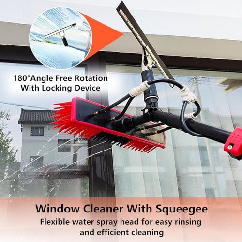 Professional Window Cleaning Kit Extendable Washing Pole Squeegee Window Cleaner Set Adjustable Telescopic Poles Water Fed Brush for Window Solar Panel High-Altitude Clean 7.2m/24FT - size: 7.2m/24FT