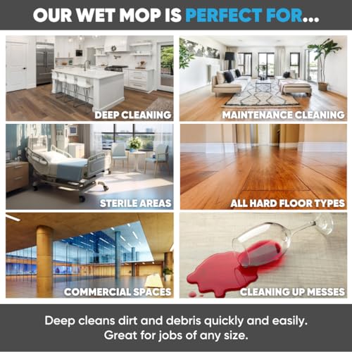 Microfiber Wholesale 18 inch Microfiber Mop Pads - Machine Washable, Reusable, Refills & Replacement Wet Mop Heads Compatible with Any Microfiber Flat Mop System (3 Pack) - size: 18 inch 3 Pack