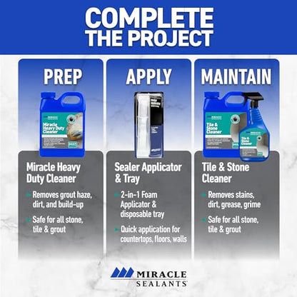 Miracle Sealants Miracle Heavy Duty Non-Acidic Cleaner, Tile & Stone Cleaner & Grout Haze Remover, Quart - size: 32 Fl Oz (Pack of 1), style: Jug