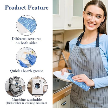 Lucomb 8 Pack Swedish Dishcloths for Kitchen, Reusable Dish Cloth Kitchen Towels Absorbent Sponges Fast Drying Swedish Dish Cloth for Washing Dishes Countertops Tables Cleaning - color: Persian Pattern