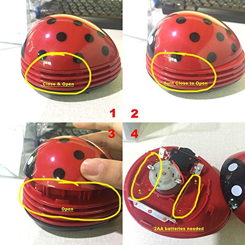 E ECSEM Cute Portable Cartoon Mini Desktop Vacuum Desk Dust Cleaner Crumb Sweeper(Green) - color: Green