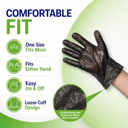Disposable Plastic Gloves Food Handling Service Gloves Disposable For Cooking - style: Black100pcs