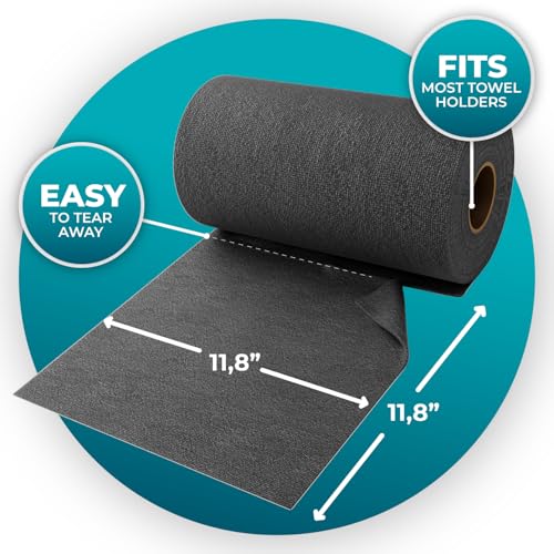 100 Pack Microfiber Cleaning Cloth Roll - Tear Away Reusable Paper Towels Washable, 11.8" Ultra Absorbent Cleaning Supplies for Housekeeping, Cleaning Rags Microfiber Towel, Lint Free Cloth Value Pack - color: Gray