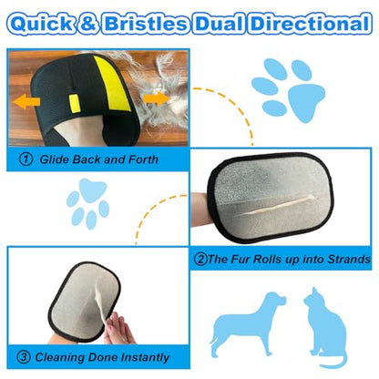 Pet Hair Removal Glove for Cat Dog, Cloth Fur Remover Brush, 1pcs | Magic Electrostatic, Reusable, Washable, Effortless Mitt Tool, Furniture, Clothes, Carpet, Couch, Classic Black - color: 1pcs-Black