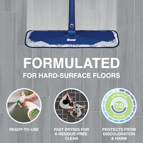 Bona® Multi-Surface Floor Cleaner Spray - 32 fl oz - Lemon Mint - Includes Filled Bottle + Concentrate Refill for Multi-Surface Floor Cleaning