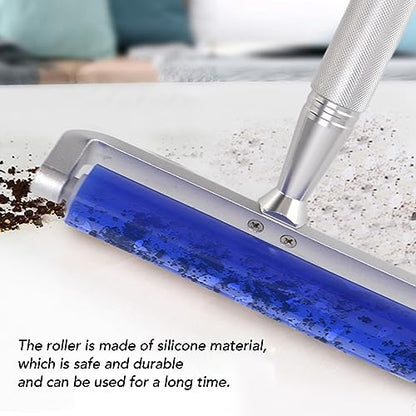 Dust Removal Roller Silicone Soft Aluminum Alloy Handle Iron Bearing Anti Static Roller for Film Dust Fibers Powder (10 Inch) - size: 10 Inch