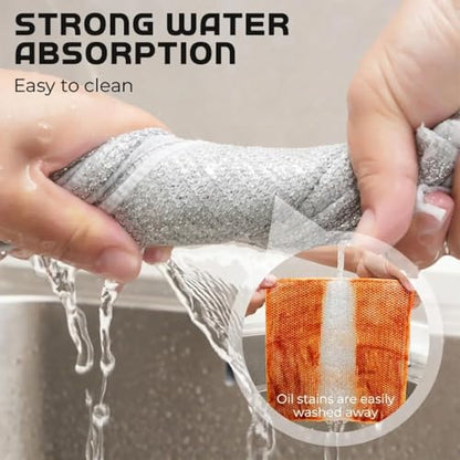 AUGHAD 12 Pcs New Upgrade Steel Wire Dishcloth,Non Scratch Wire Dishcloth for Wet and Dry Use,Powerful Cleaning Non-Scratch Wire Dishcloth Rag for Cookware, Sinks, Dishes, Stove Tops