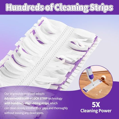24 Pack Disposable Power Mop Pads for Swiffer Power Mop Pads, Compatible with Swiffer Power Mop Refills, Unscented Spray Replacement Floor Cleaning Refills for urface/Hardwood Floor Cleaning