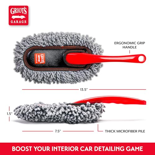 Griot's Garage Microfiber Mini Duster for Car Interior Cleaning and Detailing, Cleans Paint, Glass, Chrome, and Trim, Storage Bag Included, 11412 - style: Microfiber Mini Duster