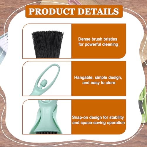 uxcell 2 Pcs Mini Dustpan and Brush Set, Small Broom and Dustpan Set for Office Tabletops Sofas Keyboards Home Cleaning Tool, Light Blue/Orange Yellow - color: Light Blue/Orange Yellow