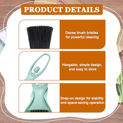 uxcell 2 Pcs Mini Dustpan and Brush Set, Small Broom and Dustpan Set for Office Tabletops Sofas Keyboards Home Cleaning Tool, Light Blue/Orange Yellow - color: Light Blue/Orange Yellow