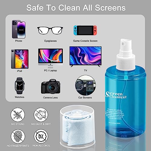 Car Screen Cleaner Spray, walrfid TV Computer Laptop Touchscreen Mist Cleaning Kit Wipe for CD Disc DVD VCD, Electronic Cell Phone iPad iPhone MacBook Pro Tablet Monitor LCD LED Flat Screens - color: 1 Pack, Blue