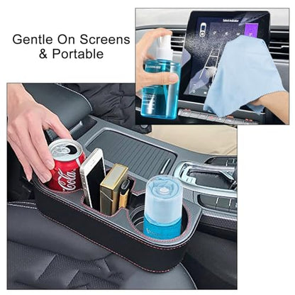 walrfid 2 Pcs Car Screen Cleaner Spray and Wipe, TV Computer Laptop Touchscreen Mist Cleaning Kit Wipe for CD Disc, Electronic Cell Phone iPad iPhone MacBook Pro Tablet Monitor LCD LED Flat Screens - color: 2 Pack, Blue