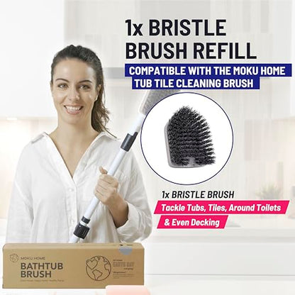 Moku Home Replacement Bristle Brush for Moku Home Extendable Tub Tile Shower Scrubber for Cleaning Non-Scratch (1x Bristle Brush (Gray)) - color: 1x Bristle Brush (Gray)