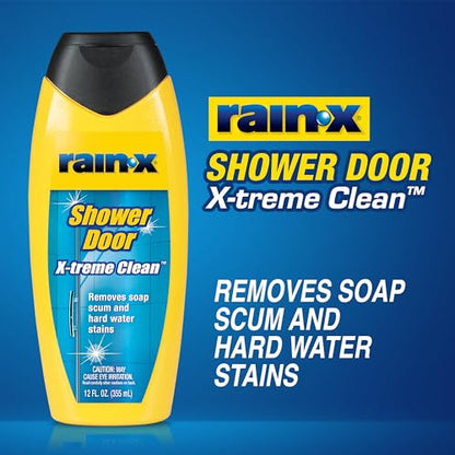 Rain-X 630544 X-Treme Clean Shower Door Cleaner, 12 Fl. Oz, Formulated To Glass Doors - Removes Soap Scum, Dirt, Hard Water Build-up, Calcium, Lime & Rust Stains (Pack of 2) - size: 12 Fl Oz. (Pack of 2)