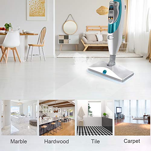 Fushing 7Pcs Steam Mop Pads, Washable Microfiber Cleaning Steamer Replacement Pads for Shark Steam & Spray Mop S3101 S3251 SK460 SK410 S3101n2 S3250 SK435CO SK140 SK141,Blue - color: Blue