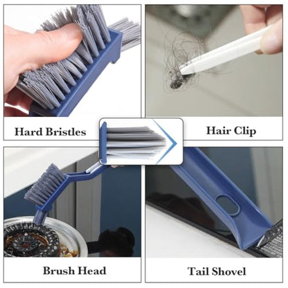 2 Pack Hard Bristle Crevice Cleaning Brush, Multifunctional Gap Cleaning Brush Supplies for Kitchen, Bathroom, Corner, Grout, Sink, Cup, Teapot, Bottle, Blender