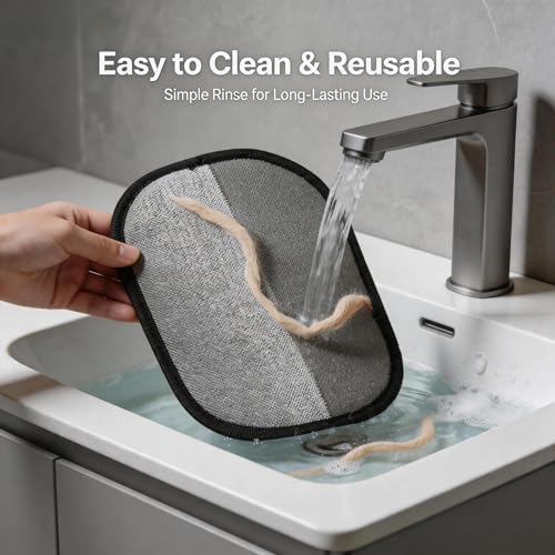 Pet Hair Remover Gloves, 9.4"×7.1" Reusable Static Lint & Fur Remover for Furniture, Car Seats, and Clothing - Hair-Stripping Grooming Tool for Cats & Dogs Reusable, 2PCS