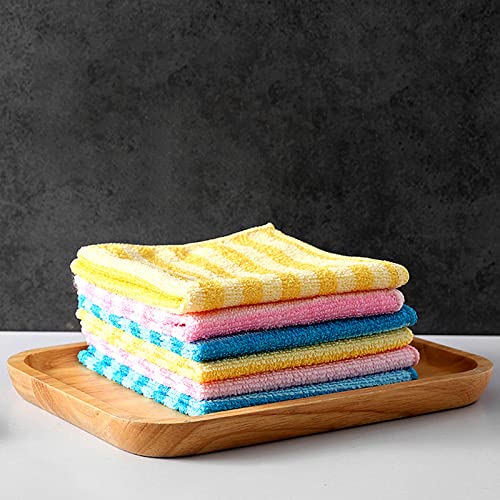Microfiber Cleaning Cloth,5PK,11.8"x11.8",Highly Absorbent Ultra Soft Kitchen Dish Towels,Streak-Free Reusable Lint-Free Cleaning Towels,Cleaning Rags for Window Car Home Kitchen - color: B-colorful