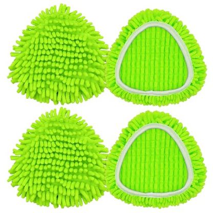 4 Pack Mop Replacement Heads Compatible with Ocedar EasyWring Spin Mop 1 Tank System Wet-Dry Chenille Mop Pad for EasyWring Mops Cloth Reusable Household Floor Cleaning and Machine Washable