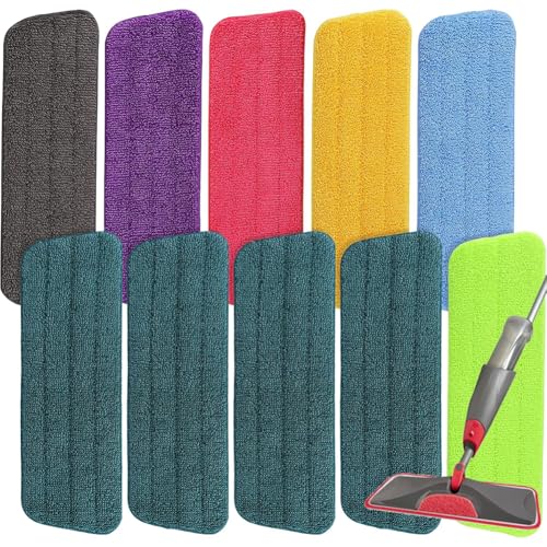 16.5 inch Microfiber Mop Pads for Rubbermaid Reveal Spray Mop and Any 16.5" Flat Mop - 10 Pack 13''-15'' Spray Mop Pad Reusable Washable Replacement Refills - Colorful - color: Colorful - 10pack