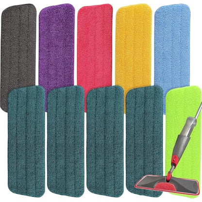 16.5 inch Microfiber Mop Pads for Rubbermaid Reveal Spray Mop and Any 16.5" Flat Mop - 10 Pack 13''-15'' Spray Mop Pad Reusable Washable Replacement Refills - Colorful - color: Colorful - 10pack