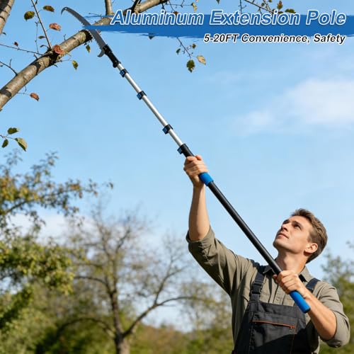 18FT Reach Telescopic Extension Pole-3-12FT Multi-Purpose Extension Pole with Easy Flip Lock, Universal Twist-on Metal Tip, Lightweight Sturdy Aluminum Paint Roller Extension Pole for Window Cleaning - size: 12 Feet