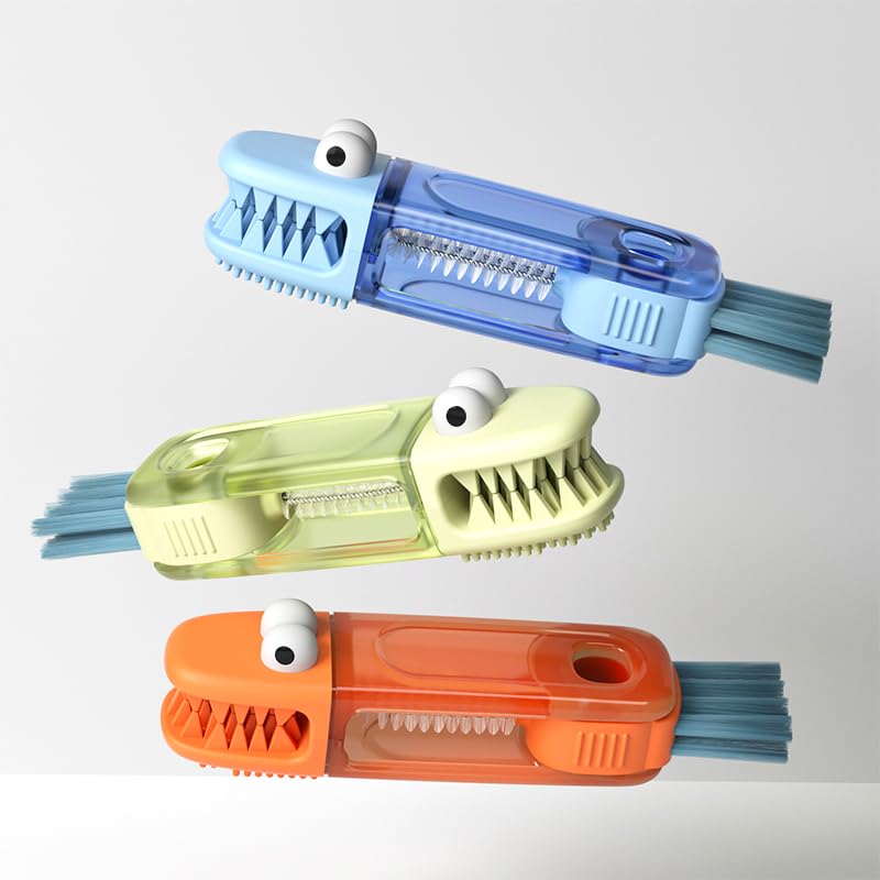 4-in-1 Bottle Cleaning Brush Set, Multifunction Silicone Cup Lid Gap Cleaner, Home Kitchen Crevice Cleaning Tools, 3 Pcs, Blue - color: 3 Pcs_blue