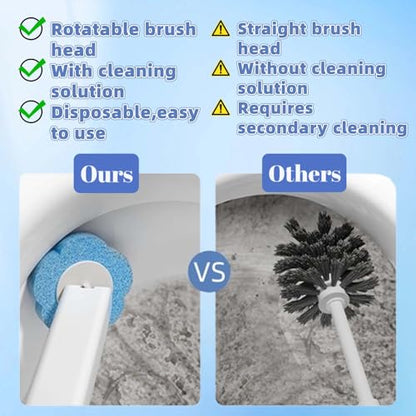 Disposable Toilet Brush,Toilet Bowl Brush with Holder,36 Refills Toilet Bowl Cleaner,Toilet Cleaning Supplies,Wall Mounted Toilet Wand Brush Kit for Cleaning and Bathroom Maintenance - color: White