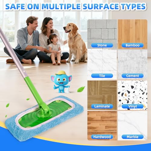 8 Pack Reusable Mop Pads Compatible with Swiffer Sweeper Mop, Dry and Wet Pads Refill, Microfiber Pads, Washable Sweeping Cloths for Surface/Hardwood Floor Cleaning (Blue) - color: Blue
