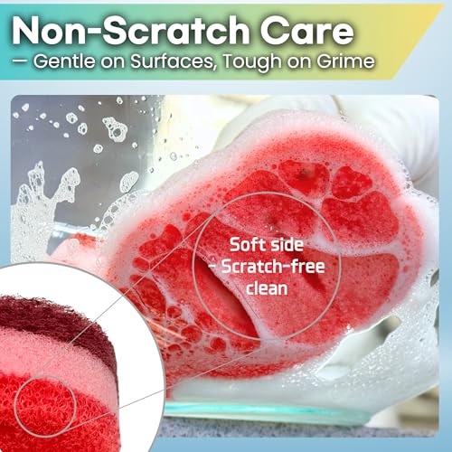 5 Pack Multipurpose Dual Sided Triple Layer Dish Sponges Kitchen | Boil Safe Scratch Free Odor Resistant Extra Durable | Flexible and Durable Design for Long Lasting Use (5, Fish) - style: Fish - 5ct