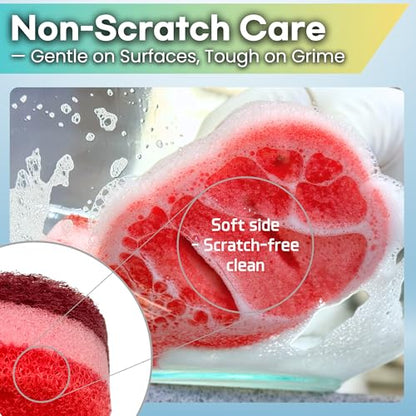 10 Pack Multipurpose Dual Sided Triple Layer Dish Sponges Kitchen | Boil Safe Scratch Free Odor Resistant Extra Durable | Flexible and Durable Design for Long Lasting Use (10, Fish) - style: Fish - 10ct
