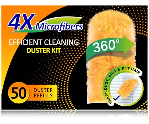 Duster Refills 50 Counts, 360° Heavy Duty Multi Surface Duster Refills for Cleaning, Compatible with Swiffer Dusters - size: 50 Count (Pack of 1)
