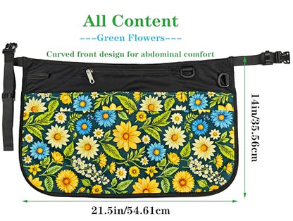 Bafelia Cleaning Apron Caddy for Women with 6 Pockets, Professional Waterproof Cleaning Supplies for Housekeeping - color: Green Flowers