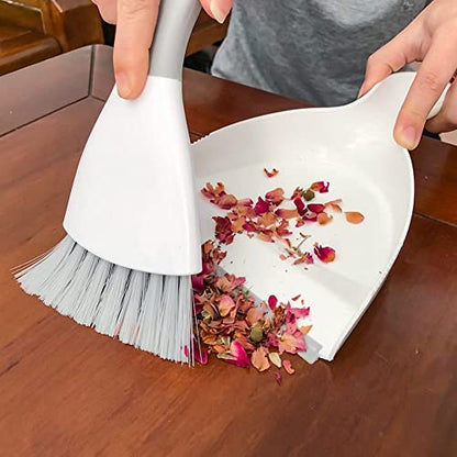 Dust pan Broom Brush Dustpan - Dustpan and Brush Set,Mini dust Pans with Brush,Dust Pan and Brush Set for Table, Key Board, Cat, Dog and Other Pets, Dust Pan Brush Nesting Tiny Cleaning Broom（Gray） - color: Gray, size: 1 Set