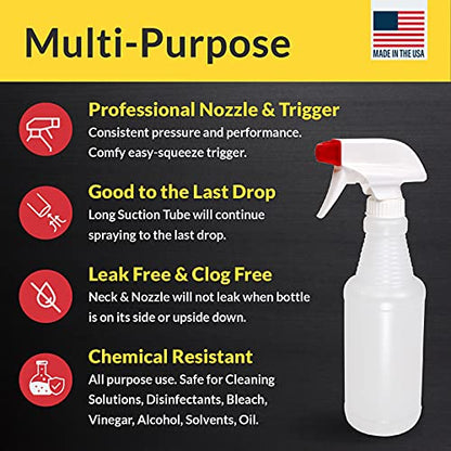 Pinnacle Mercantile Plastic Spray Bottles Leak Proof Technology Empty 16 oz Value Pack of 152 Made In USA - size: 16 Oz, 152 Pack