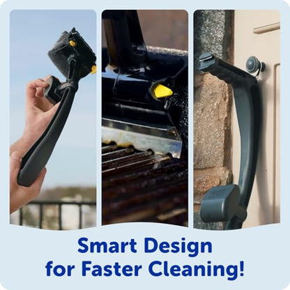 Scrub Daddy BBQ Daddy Grill Brush for Outdoor Grill - Bristle Free Grill Brush with Steel Grill Scraper + Scrub Brush - Temperature Controlled Scrubbing Power for Grill Cleaning (1 Count) - style: BBQ Daddy