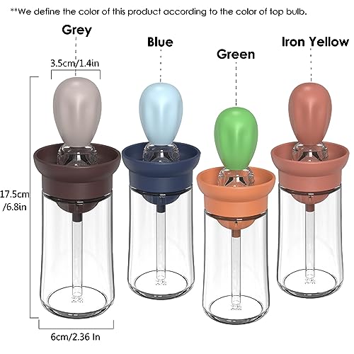 Oil Dispenser with Brush - Glass Olive Oil Dispenser for Cooking, 2 IN 1 Oil Dispensing Bottle for Kitchen with Silicone Basting Brush for Vinegar Sauce BBQ Grill Frying, T-OB21, Blue - color: Blue
