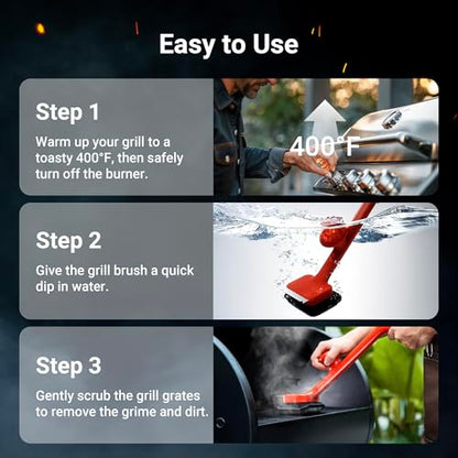 ThermoMaven BQ03 Grill Brush Replaceable Cleaning Head, Safe Bristle-Free BBQ Cleaning Tool, Barbecue Grill Cleaner, 6 Pcs Refill, Only for BQ03 - size: Black 6pcs-Large