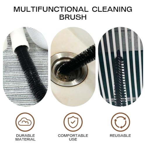2 Pack Dryer Vent Cleaning Brush Kit: 16.5" Heavy-Duty Lint Removal Tool, Refrigerator Coil & Crevice Cleaner Brush for Stubborn Lint Trap Dust and Pet Hair