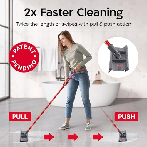 Tyroler Heavy Duty Floor Squeegee for Concrete Floors | 16.5" Squeegee for Floor with 55" 4-Part Handle | Squeegees Broom for Floors | The MoppyShmoppy is The Ideal Squeegees Mop for All Surfaces