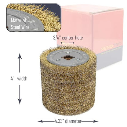 Steel Wire Drum, Copper Plating 0.3mm Wire, 4.33" x 4", 110x100mm, Heavy Rust Removal, for Burnishing Polishing Machine - style: Steel Wire Drum