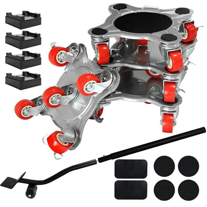 【Upgrade Large】Furniture Dolly & Furniture Rollers Mover with 5 Wheels, Carbon Steel Panel Furniture Lifter Set Up to 2200LBs, for 360° Rotation Shifting Moving Heavy Duty Refrigerator, Sofa, Cabinet - size: Extra Large