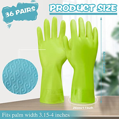 Rubber Reusable Gloves Long Household Dishwashing Gloves Kitchen Cleaning for Dishes Clean Gardening - color: Blue, Pink, Green, size: Large